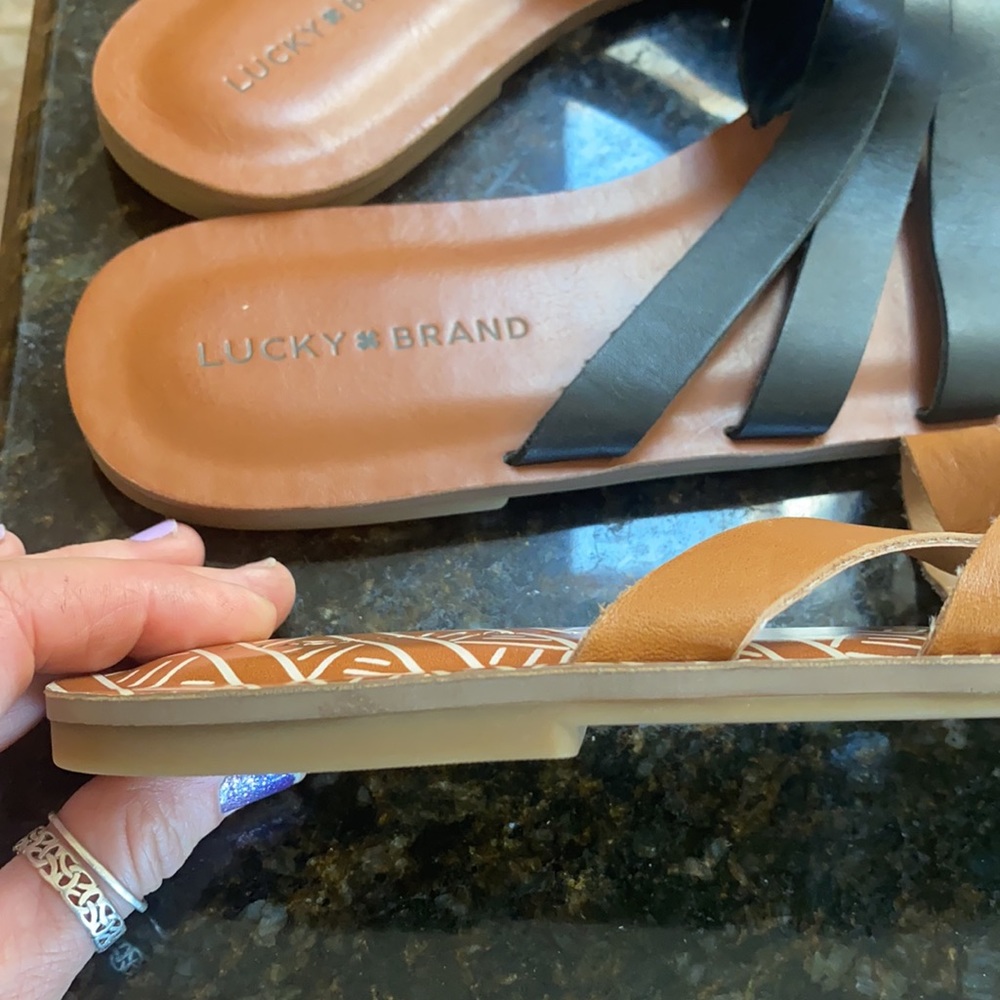 Lucky Brand pair of leather strappy sandals NWOB - Picture 12 of 12
